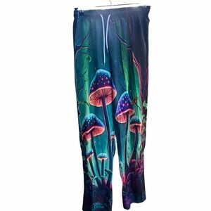 Psychedelic Mushroom Print Pants